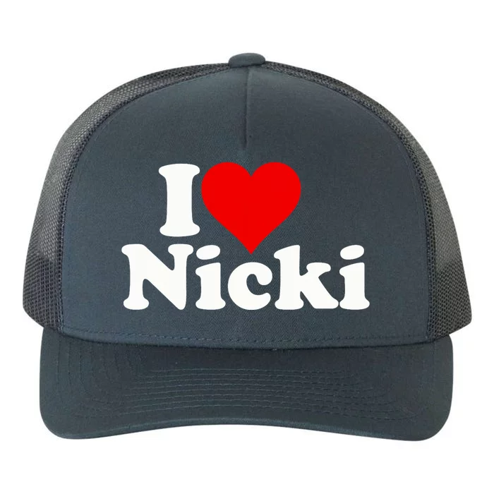 I Love Heart Nicki Yupoong Adult 5-Panel Trucker Hat