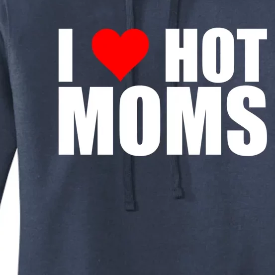 I Love Hot Moms Gift Red Heart Love My Hot Wife Husband Gift Women's Pullover Hoodie