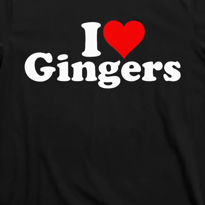 I LOVE HEART GINGERS REDHEADS RED HAIR T-Shirt