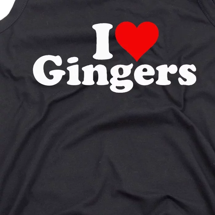 I LOVE HEART GINGERS REDHEADS RED HAIR Tank Top