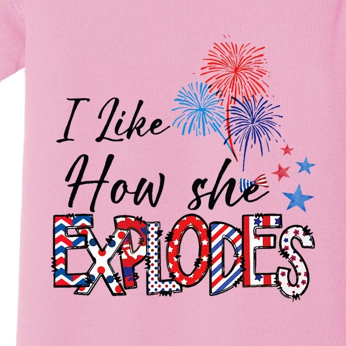 I Like How He Bangs I Like How She Explodes Couple July 4th Baby Bodysuit