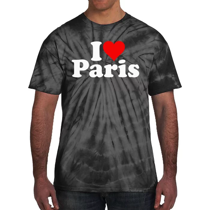 I LOVE HEART PARIS FRANCE Tie-Dye T-Shirt