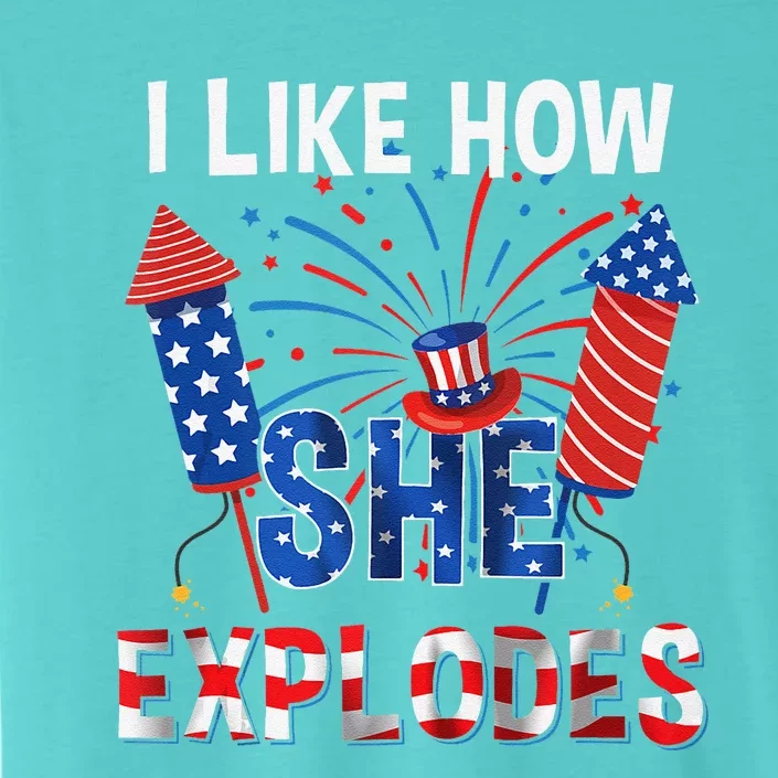 I Like How He Bangs I Like How She Explodes Couple 4th July ChromaSoft Performance T-Shirt