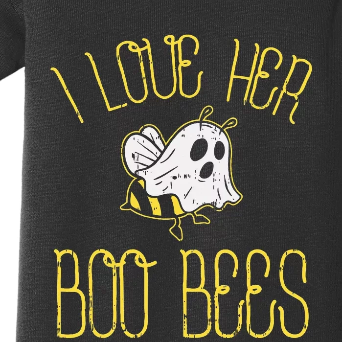 I Love Her Boo Bees Couples Halloween Costume Baby Bodysuit