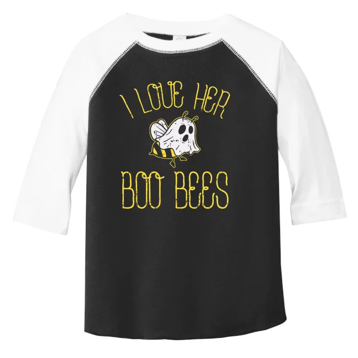 I Love Her Boo Bees Couples Halloween Costume Toddler Fine Jersey T-Shirt