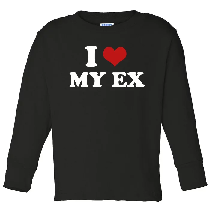 I Love Heart My EX 2000s Style Meme Tee Toddler Long Sleeve Shirt