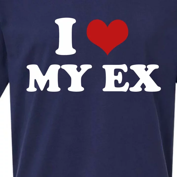 I Love Heart My EX 2000s Style Meme Tee Sueded Cloud Jersey T-Shirt