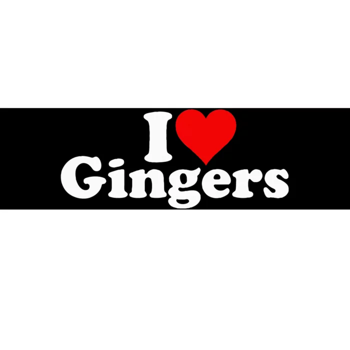 I LOVE HEART GINGERS REDHEADS RED HAIR Bumper Sticker