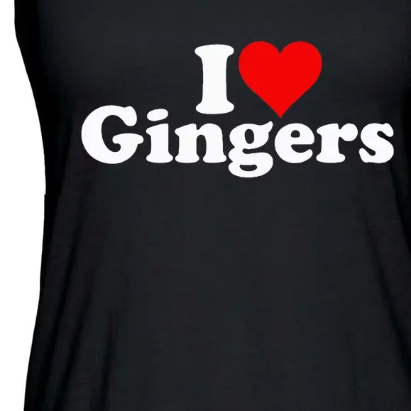 I LOVE HEART GINGERS REDHEADS RED HAIR Ladies Essential Flowy Tank