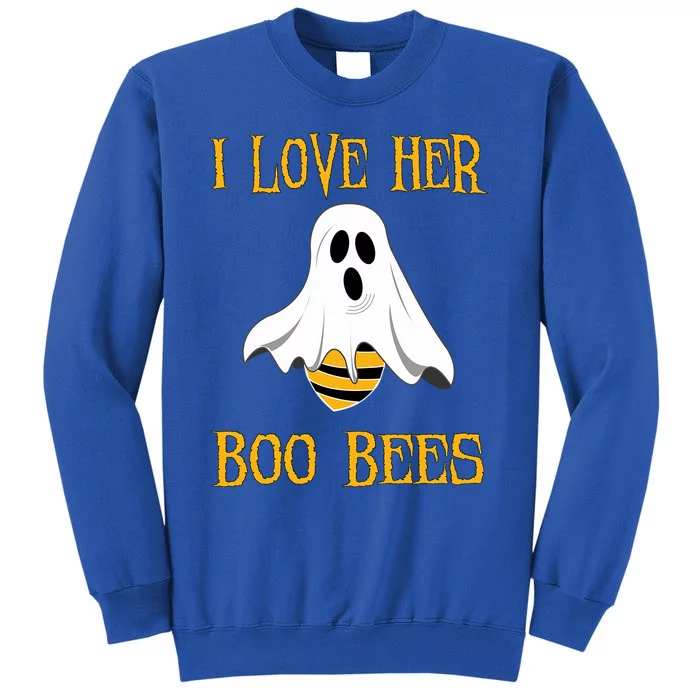 I Love Her Boo Bees Funny Couple Matching Halloween Costumer Gift Sweatshirt