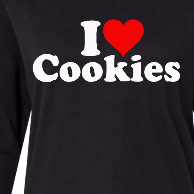 I Love Heart Cookies Womens Cotton Relaxed Long Sleeve T-Shirt