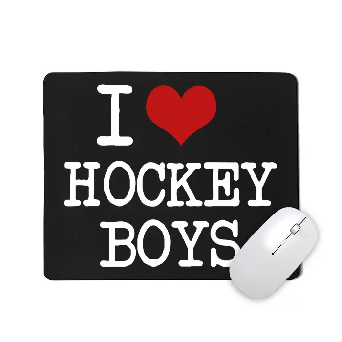 I Love Heart Hockey Funny Meme Mousepad