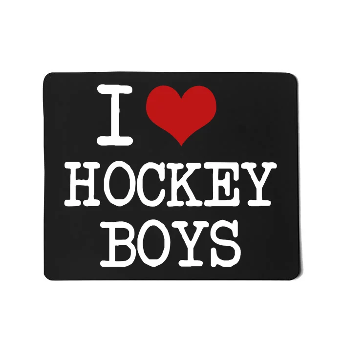 I Love Heart Hockey Funny Meme Mousepad