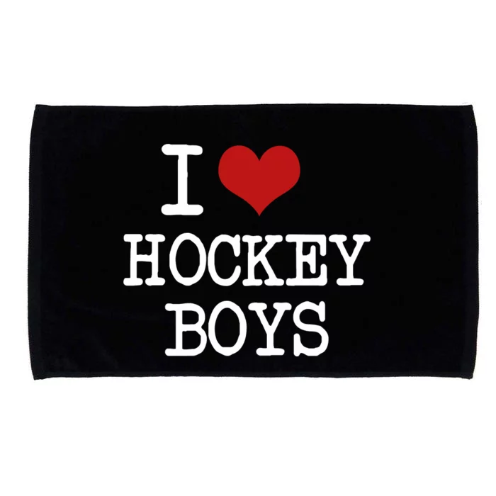 I Love Heart Hockey Funny Meme Microfiber Hand Towel