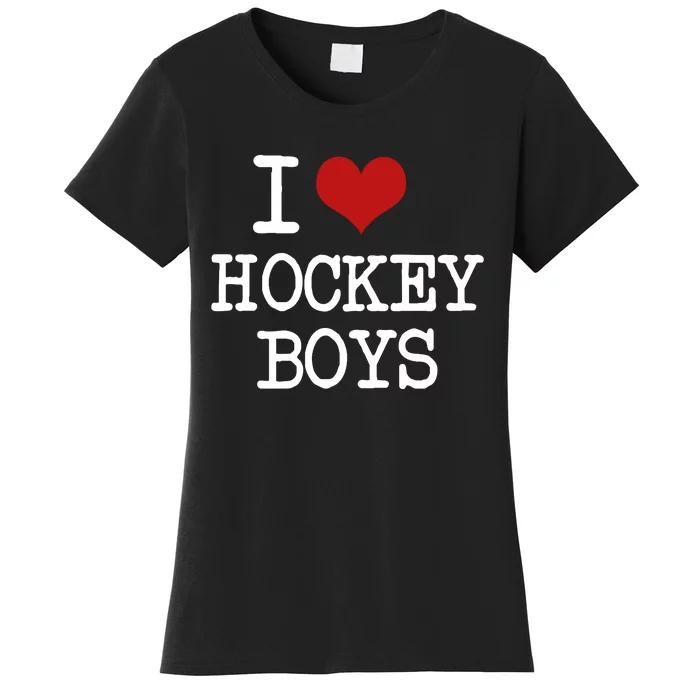 I Love Heart Hockey Funny Meme Women's T-Shirt