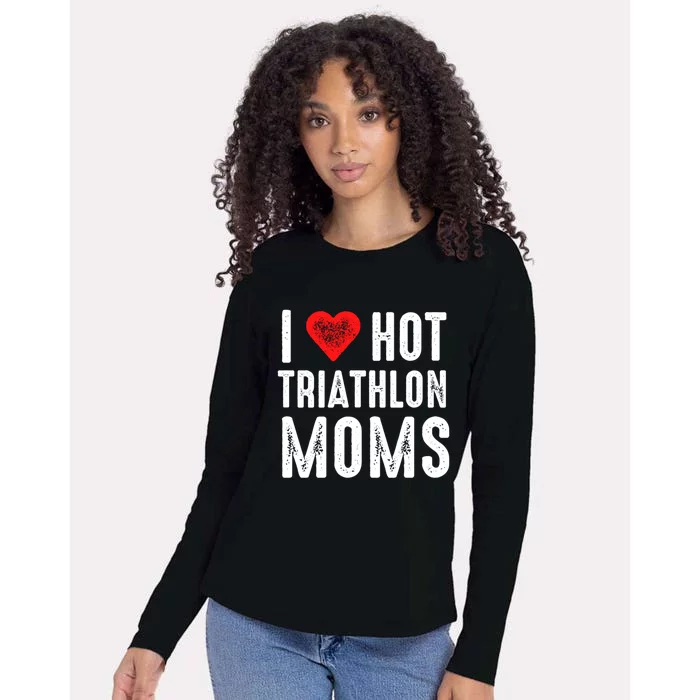 I Love Hot Triathlon Moms Gift Womens Cotton Relaxed Long Sleeve T-Shirt