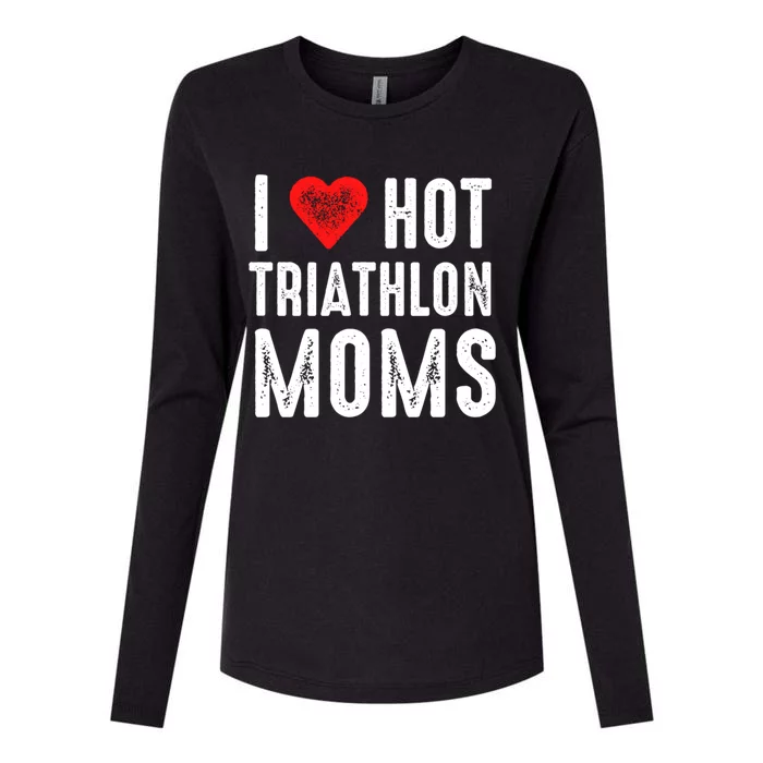 I Love Hot Triathlon Moms Gift Womens Cotton Relaxed Long Sleeve T-Shirt