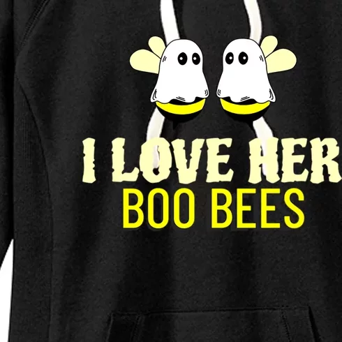 I Love Her Boo Bees Halloween Matching Couples Costume Cool Gift Women's Fleece Hoodie