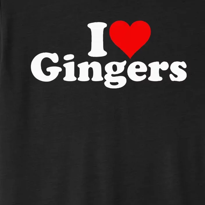 I Love Heart Gingers Redheads Red Hair ChromaSoft Performance T-Shirt