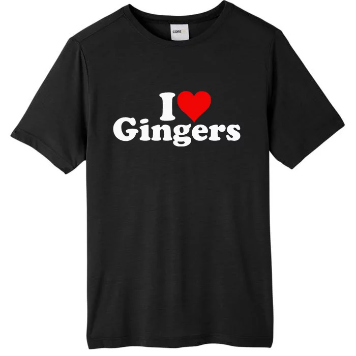 I Love Heart Gingers Redheads Red Hair ChromaSoft Performance T-Shirt