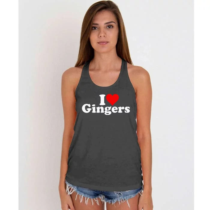 I Love Heart Gingers Redheads Red Hair Women's Knotted Racerback Tank