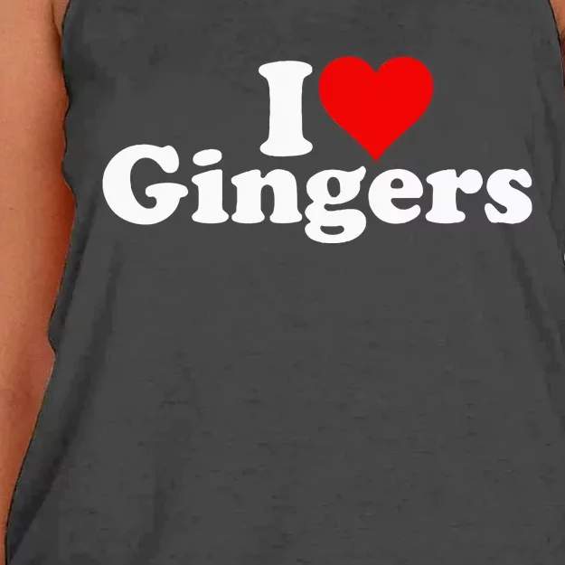 I Love Heart Gingers Redheads Red Hair Women's Knotted Racerback Tank