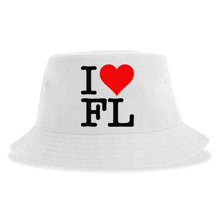 I LOVE HEART FLORIDA FL Sustainable Bucket Hat