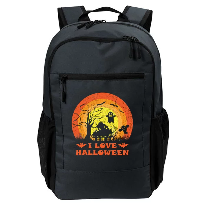 I Love Halloween Funny Vintage Halloween Pumpkin Gift Daily Commute Backpack