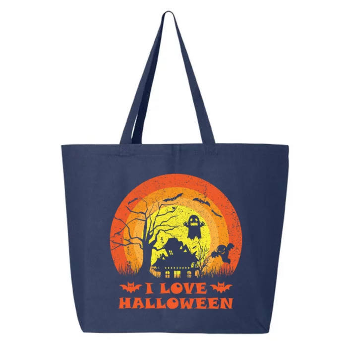 I Love Halloween Funny Vintage Halloween Pumpkin Gift 25L Jumbo Tote