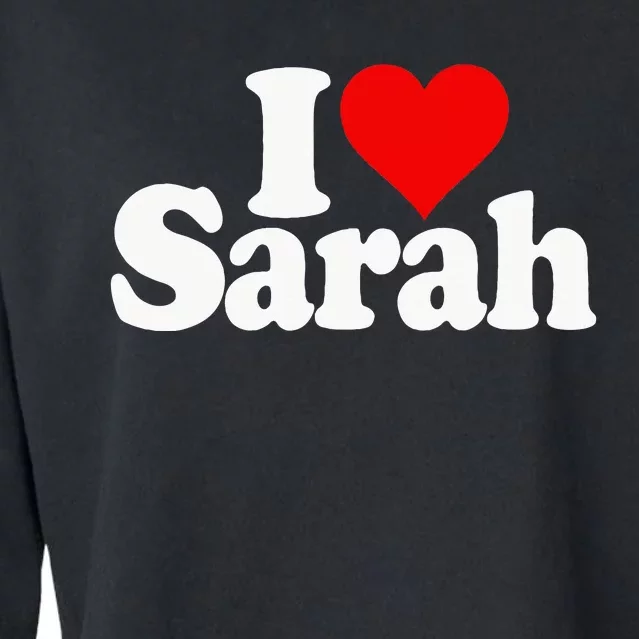 I Love Heart Sarah Cropped Pullover Crew