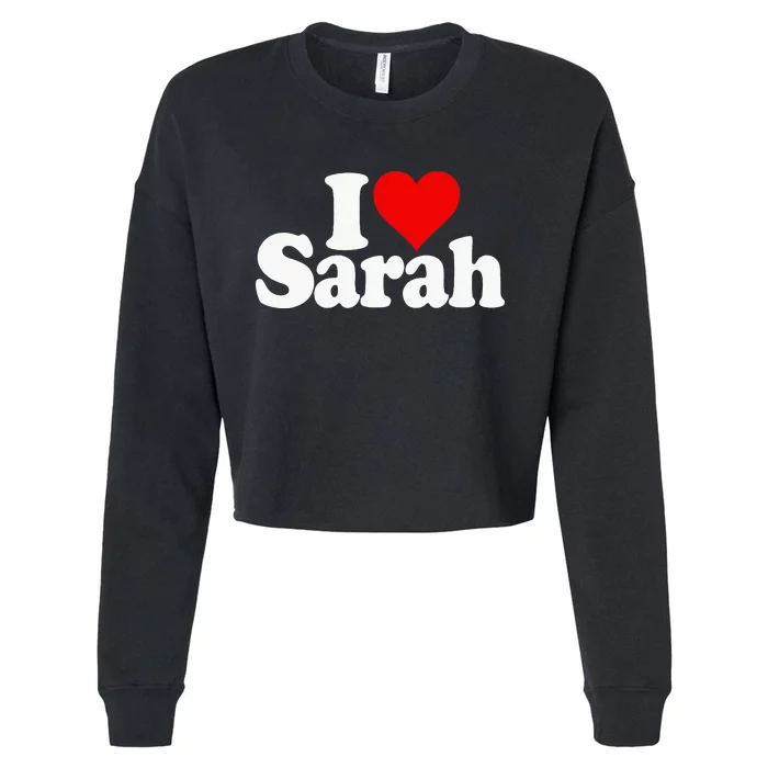 I Love Heart Sarah Cropped Pullover Crew