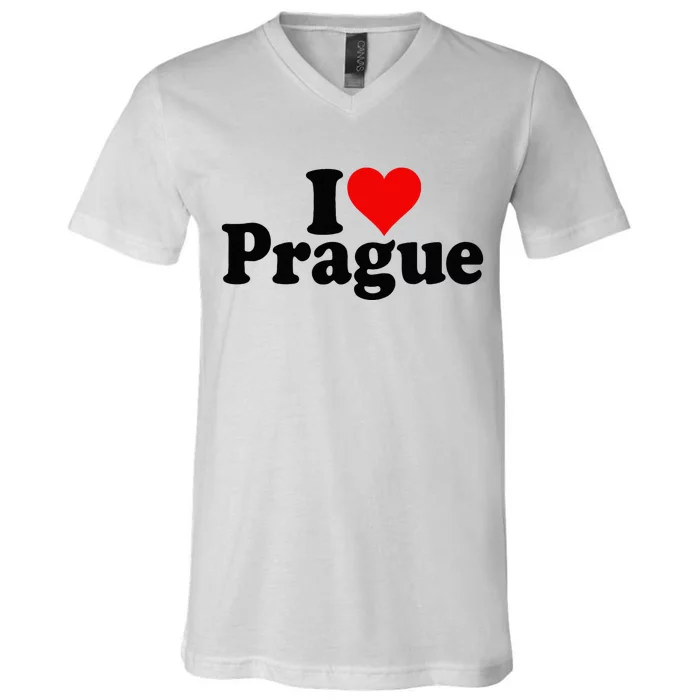 I Love Heart Prague Czech Republic Praha V-Neck T-Shirt