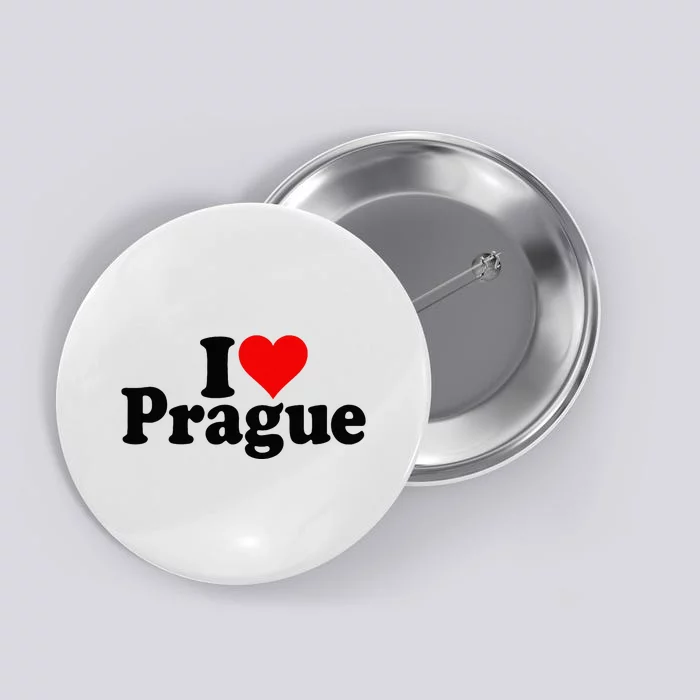 I Love Heart Prague Czech Republic Praha Button