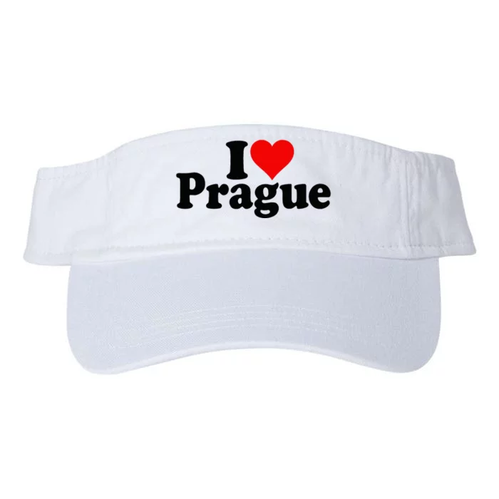 I Love Heart Prague Czech Republic Praha Valucap Bio-Washed Visor