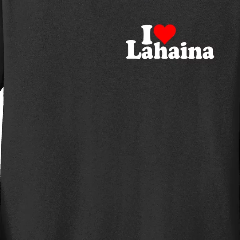 I Love Heart Lahaina Hawaii Kids Long Sleeve Shirt