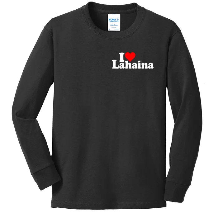 I Love Heart Lahaina Hawaii Kids Long Sleeve Shirt