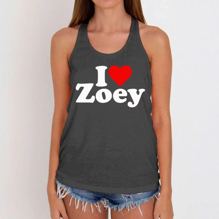 I Love Heart Zoey Zoe Women's Knotted Racerback Tank