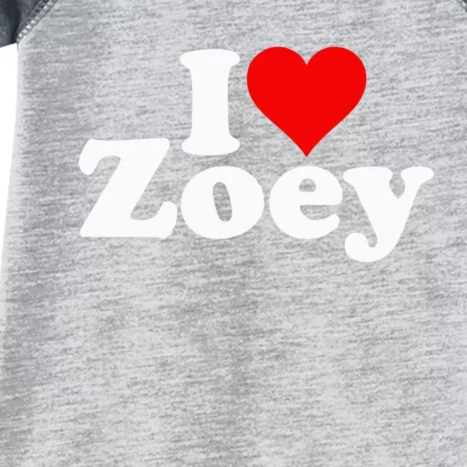 I Love Heart Zoey Zoe Infant Baby Jersey Bodysuit