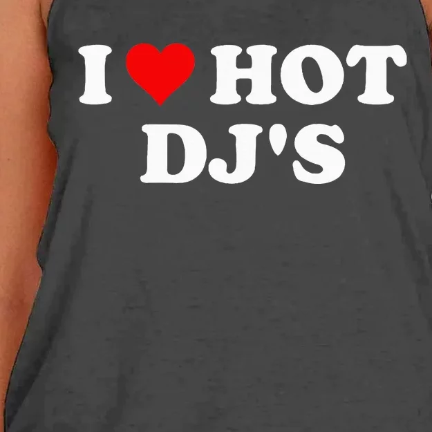 I Love Hot Djs Women's Knotted Racerback Tank