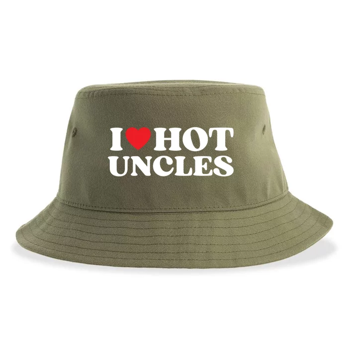 I Love Hot Uncles Family My Favorite Uncle Uncle's Day Gift Sustainable Bucket Hat