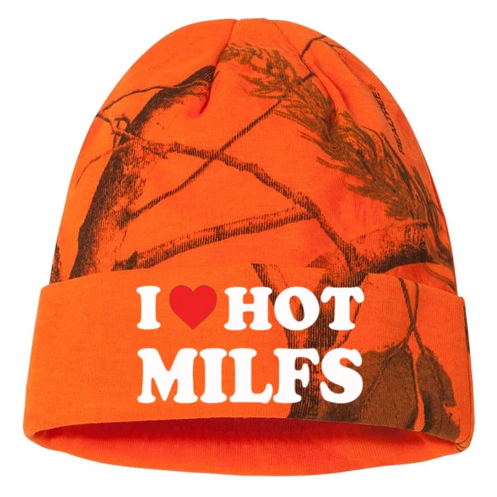 I Love Hot Milfs Red Heart I Heart Hot Moms Milfs Kati - 12in Camo Beanie