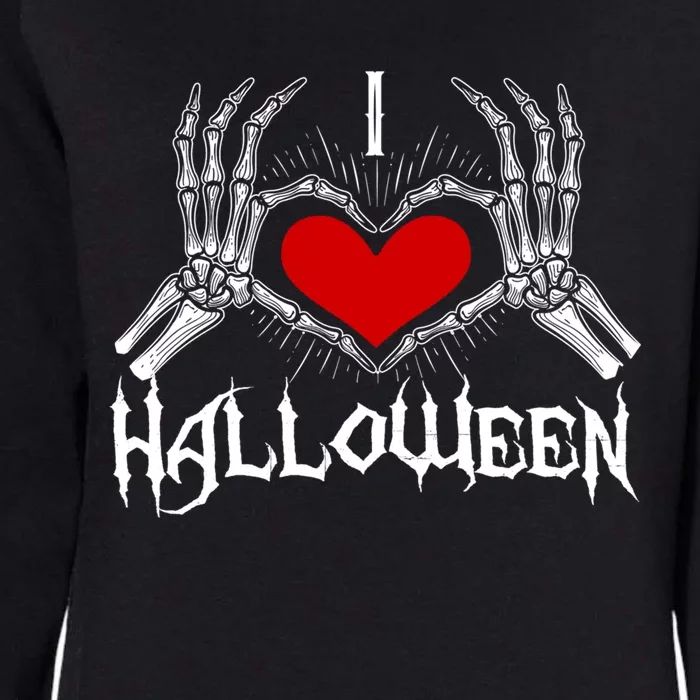 I Love Halloween Skeleton Heart Gift October Fall Gift Womens California Wash Sweatshirt