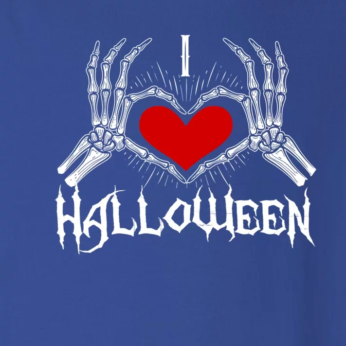 I Love Halloween Skeleton Heart Gift October Fall Gift Toddler Long Sleeve Shirt