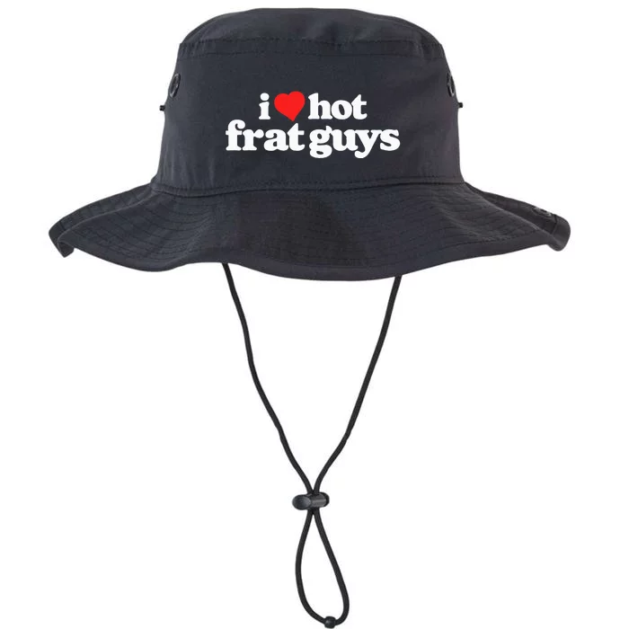 I Love Hot Frat Guys College Funny 80s Vintage Heart Legacy Cool Fit Booney Bucket Hat