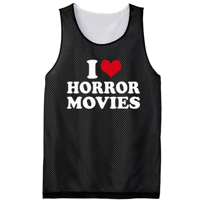 I Love Horror Movies Mesh Reversible Basketball Jersey Tank