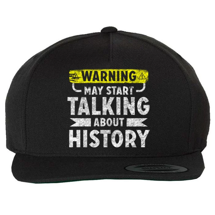 I Love History Gift Funny History Lover Gift Wool Snapback Cap