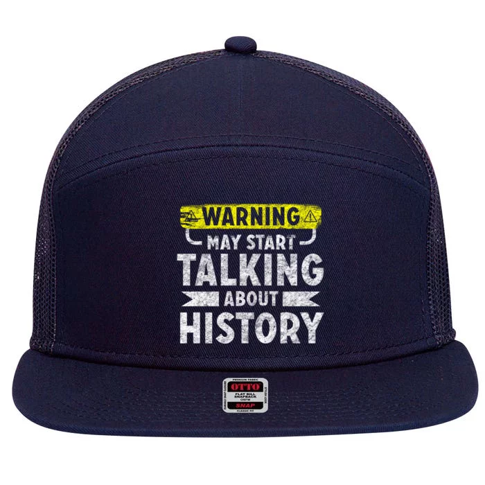 I Love History Gift Funny History Lover Gift 7 Panel Mesh Trucker Snapback Hat