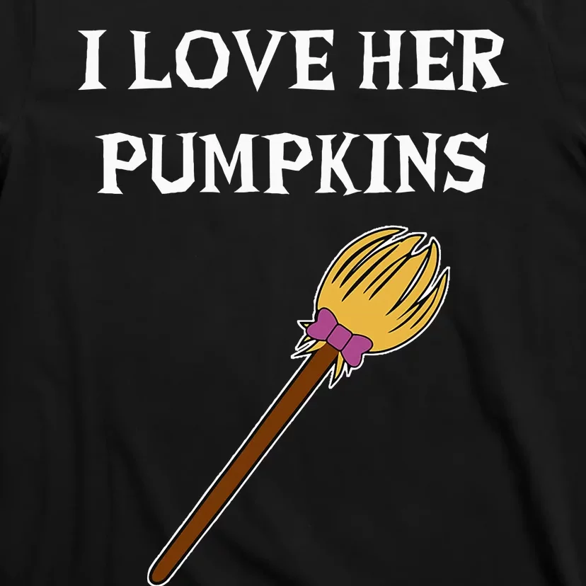 I Love Her Pumpkins Adult Matching Couples Halloween Costume T-Shirt