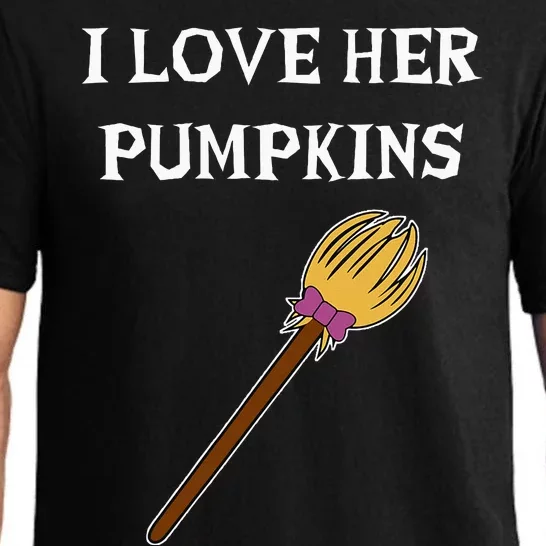 I Love Her Pumpkins Adult Matching Couples Halloween Costume Pajama Set