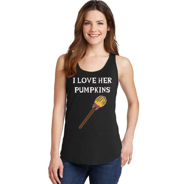 I Love Her Pumpkins Adult Matching Couples Halloween Costume Ladies Essential Tank